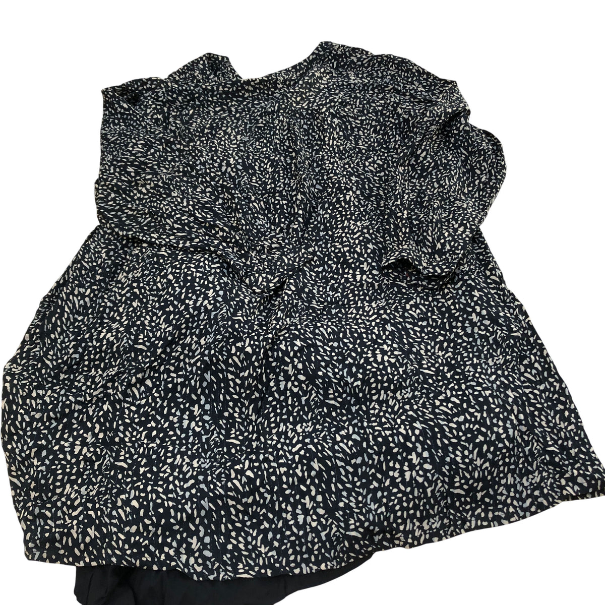 Tunic Dress UK14 Women's Black Patterned Viscose Detachable Lining