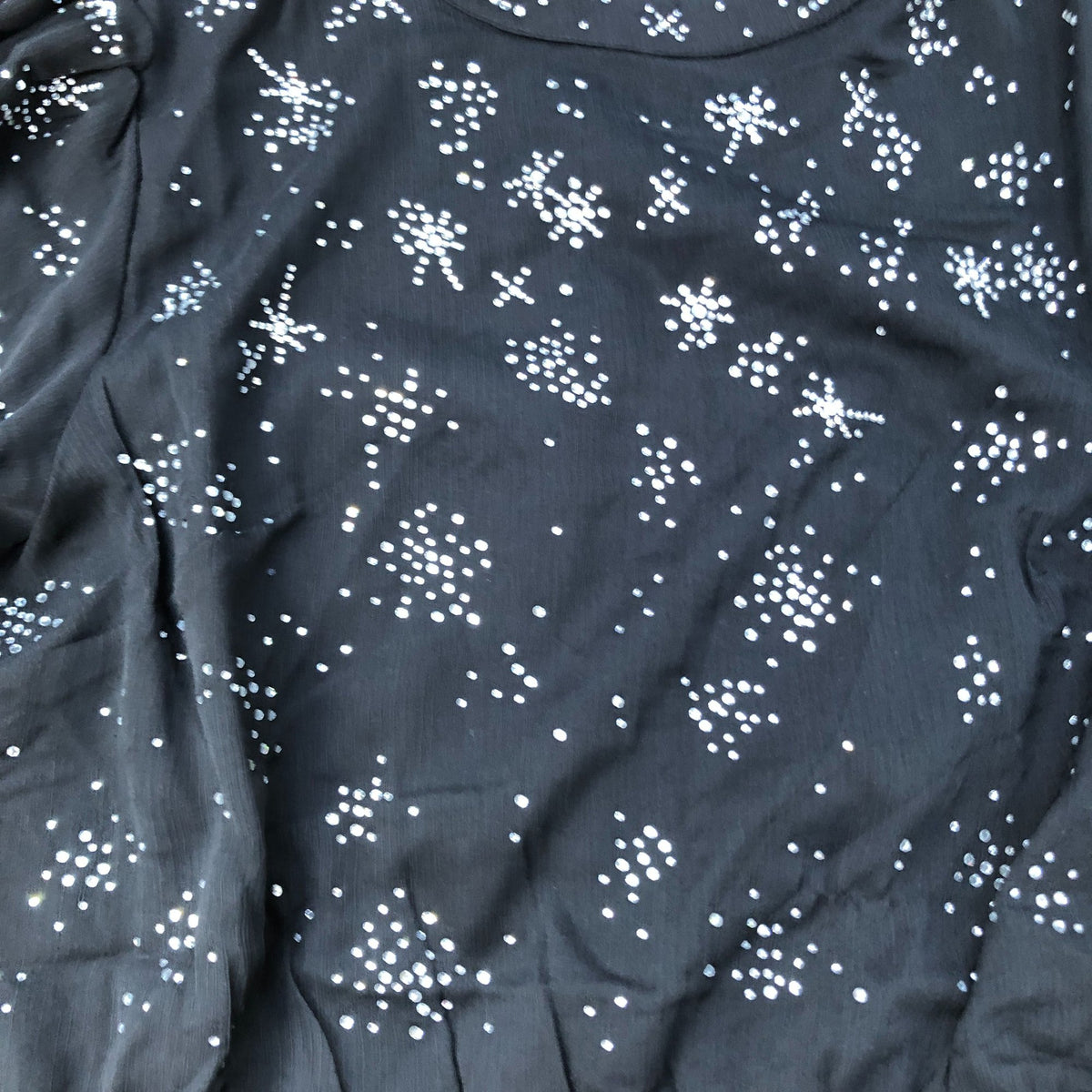 Black Dress Size 12 Women Embellished Short Puff Sleeve Stylish