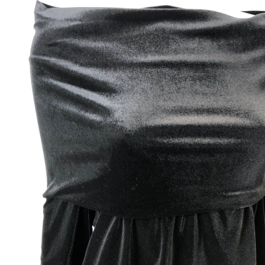 Branded Bardot Top 12 Women's Black Velvet Long Sleeve Party Wear