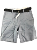 River Island Light Grey Slim Fit Shorts Size W30 Men's Casual Wear with Belt