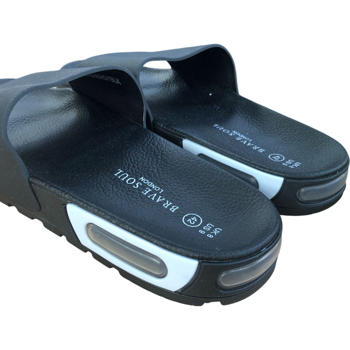 Brave Soul Black Slide Sandals Casual Size 8