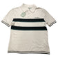 River Island Men's Short Sleeve Polo Shirt Size S Beige Green Stripes