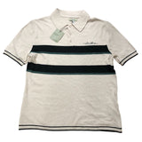 River Island Men's Short Sleeve Polo Shirt Size S Beige Green Stripes