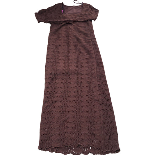 River Island Brown Maxi Dress Women's Cotton Blend Lace Detail Long Length