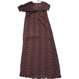 River Island Brown Maxi Dress Women's Cotton Blend Lace Detail Long Length
