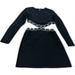 River Island Mini Dress UK Size Small Women's Black Long Sleeve Beaded