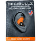 DECIBULLZ Custom Molded Reusable Earplugs Heat and Shape Silicone Ergonomic Fit