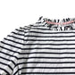 Boden White/Navy Striped Frill Detail Long Sleeve Top - Size 10