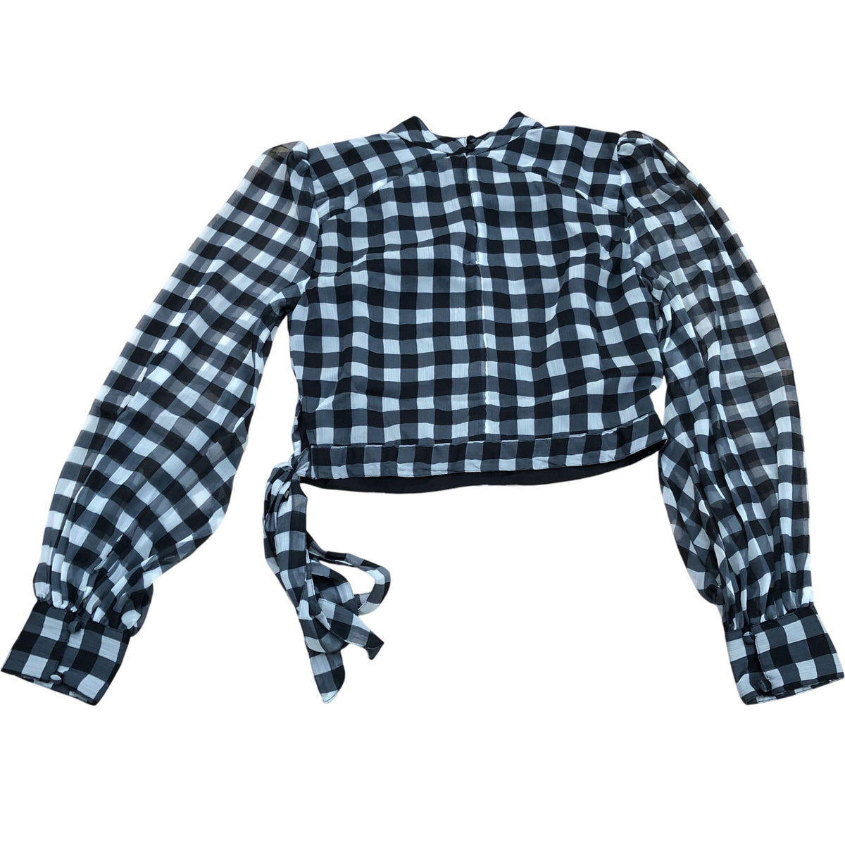 River Island Black & Grey Gingham Crop Top