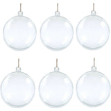 Fill Your Own Clear Christmas Decorations Baubles Set of 6