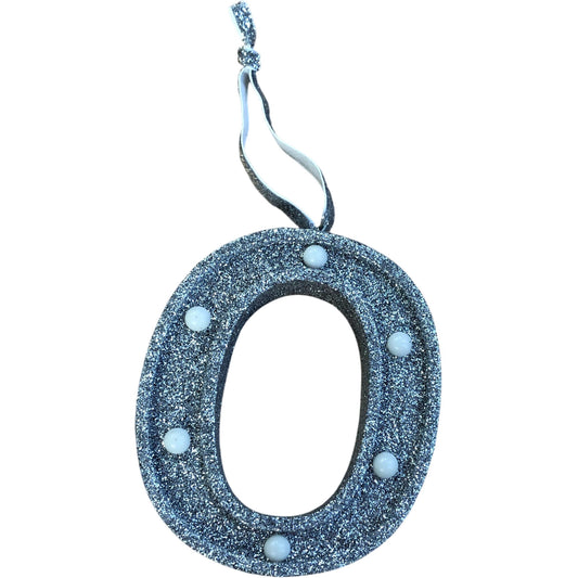 Light Up Silver Glitter Christmas Tree Decoration Letter 'O'