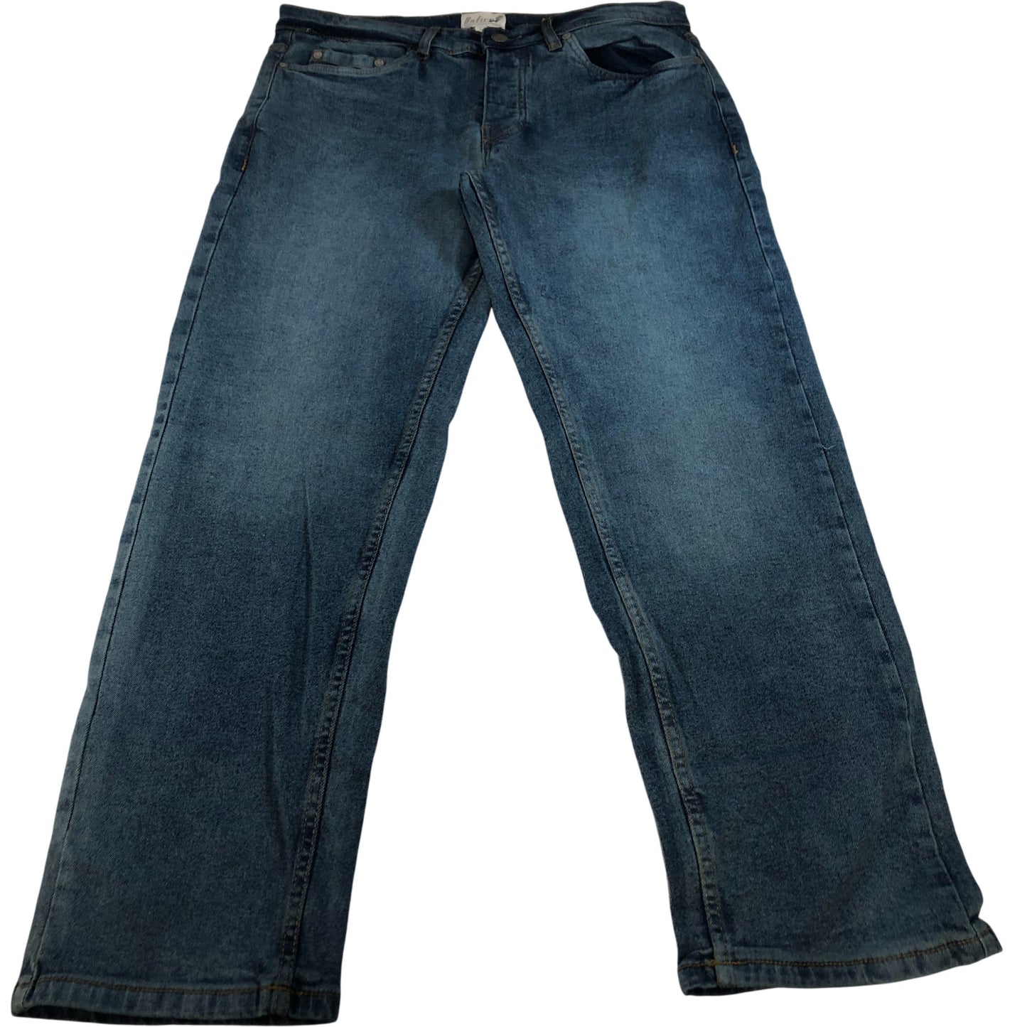 Onfire W30 L32 Men's Denim Jeans Classic Fit Blue Washed Cotton Elastic