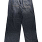 Women's High Rise Denim Jeans Casual Blue Wide Leg UK14