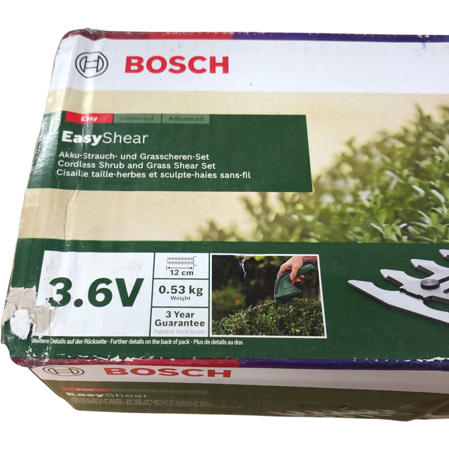 BOSCH EasyShear 3.6V Cordless Shrub and Grass Shear Set Lightweight Easy Use