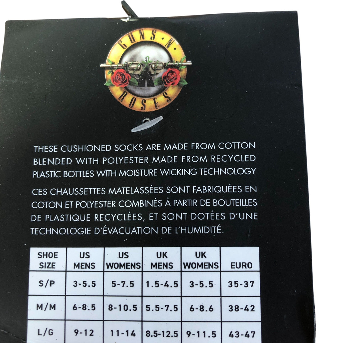 Guns N Roses Black Graphic Socks Unisex M8.5-12.5 W9-11.5