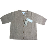 White Label Short Sleeved Cropped Cardigan XS Women Wool Beige