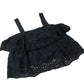 River Island Black Embroidered Crop Top Adjustable Straps UK12
