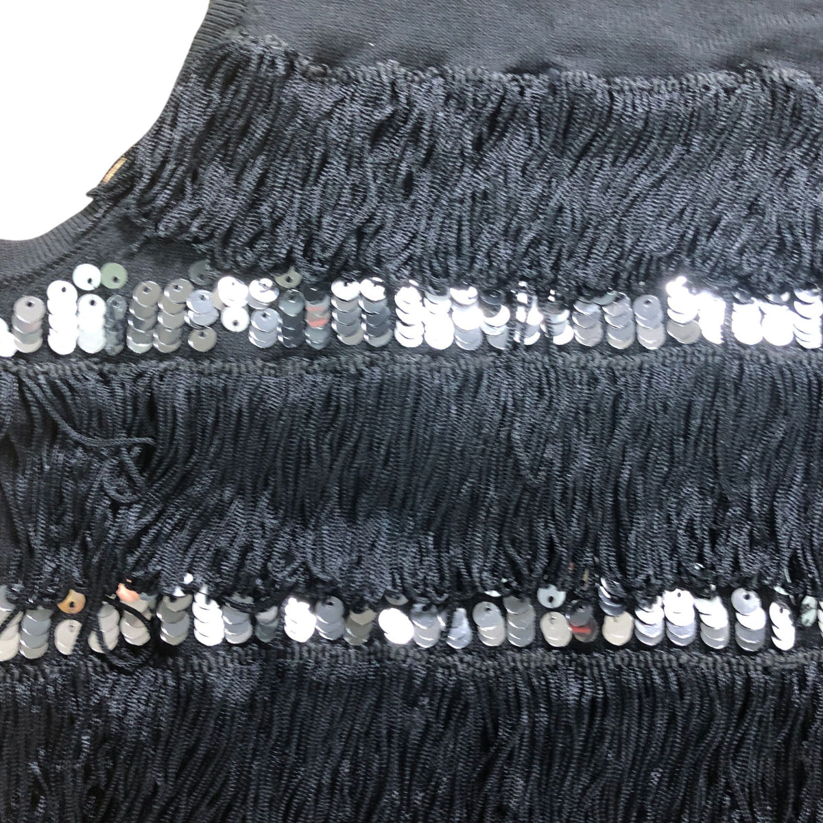 UK12 Women's Black Sequin Fringe Dress Party Wear