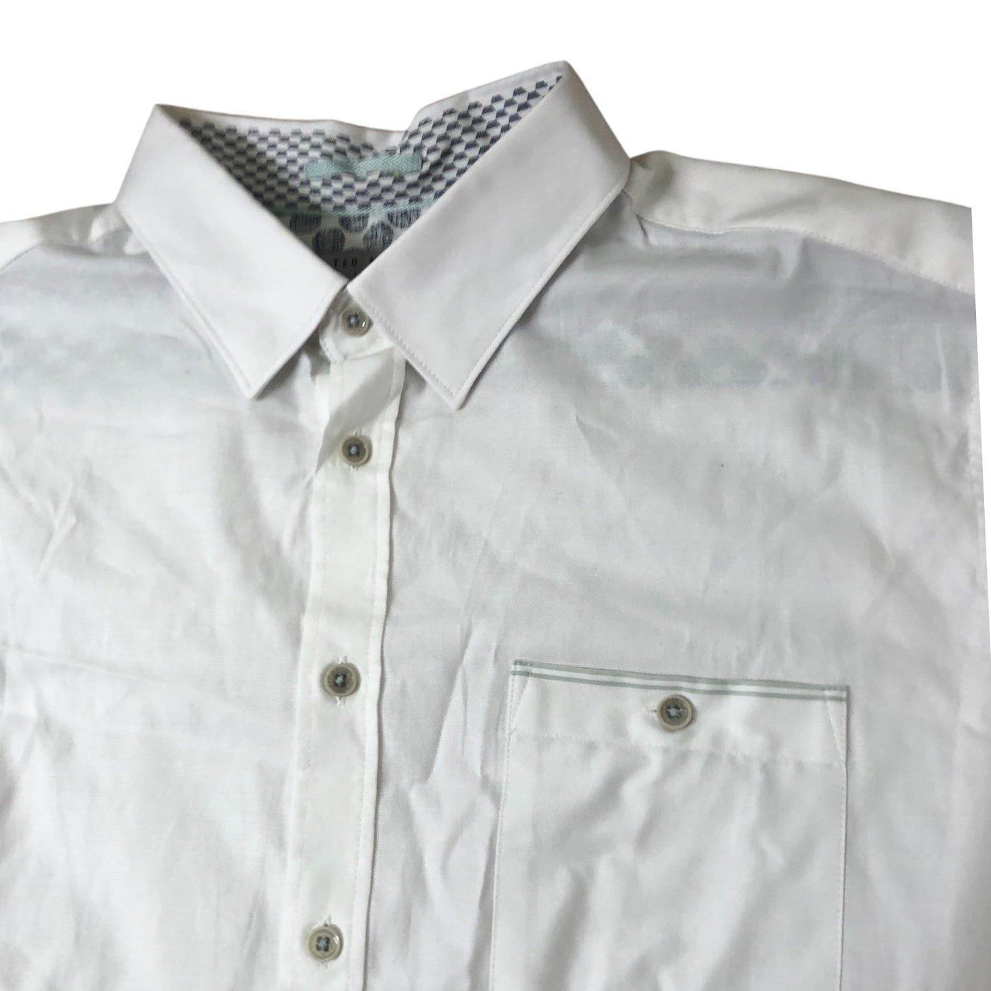 Men's Shirt Size XXL Short Sleeve White Cotton Blend Casual Top