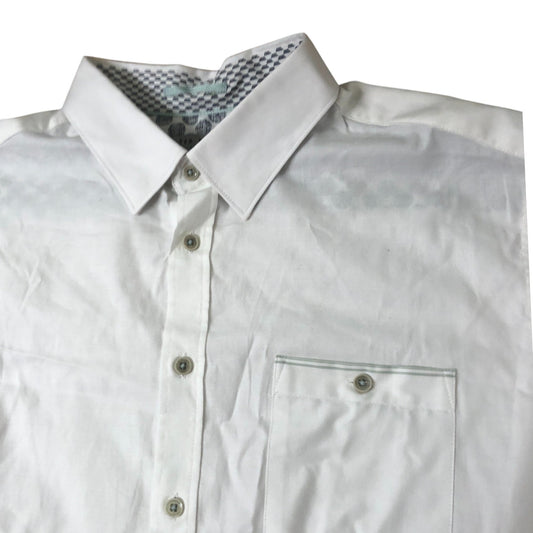 Men's Shirt Size XXL Short Sleeve White Cotton Blend Casual Top