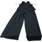 River Island Black Jumpsuit Casual Wide Leg Sleeveless Button Detail Size 12