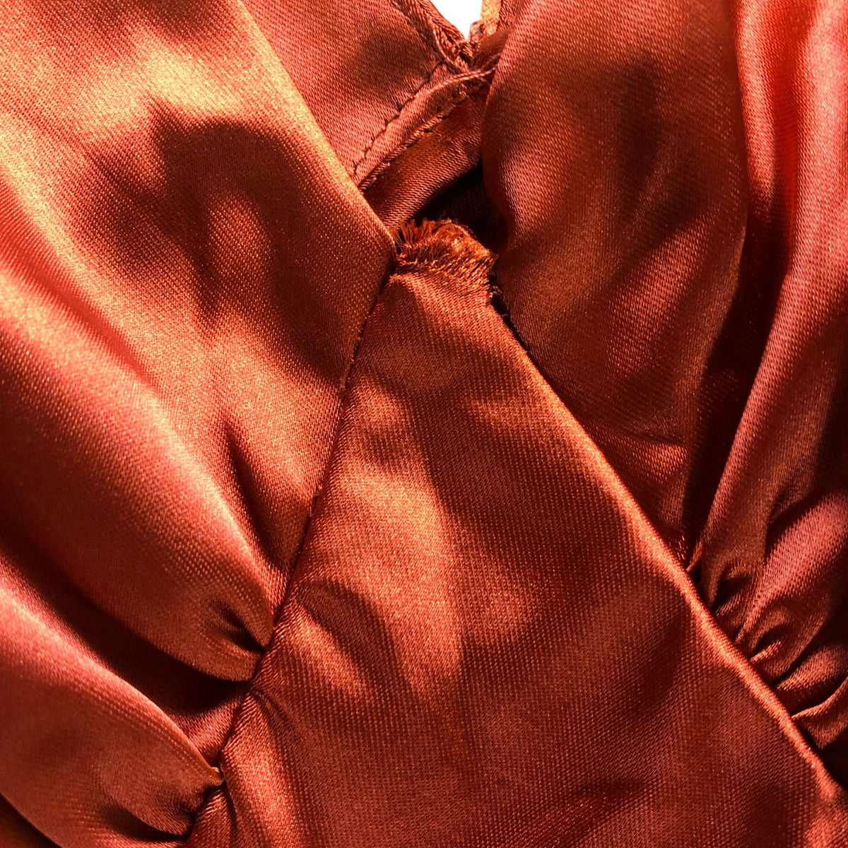 Rewritten Amelia Dress Size 10 Women's Burnt Orange Satin Elegant Evening