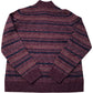 Weird Fish Zip Neck Garnet Striped Knit Wool Blend Sweater Size M