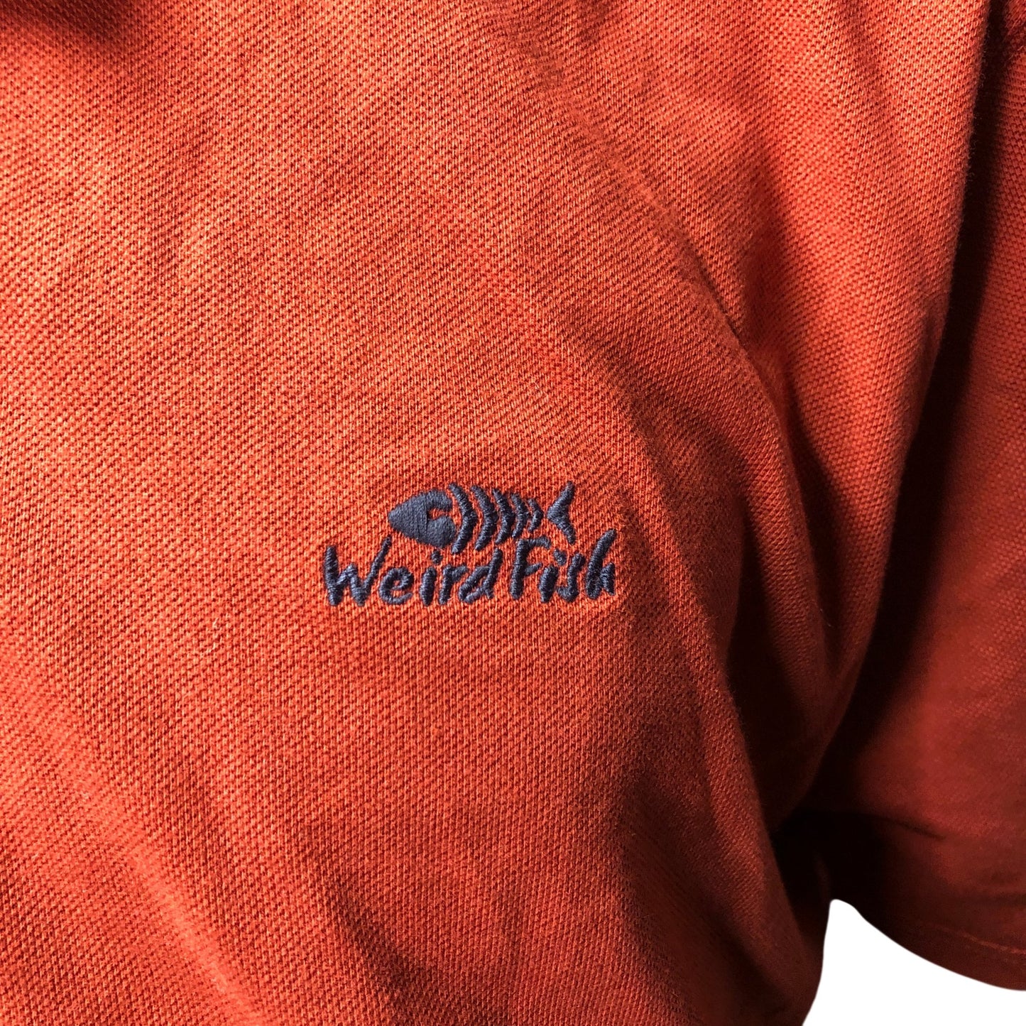Weird Fish Polo Shirt 3XL Men's Organic Cotton Orange Casual Wear