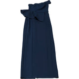 River Island Off Shoulder Ruffle Midi Dress Navy