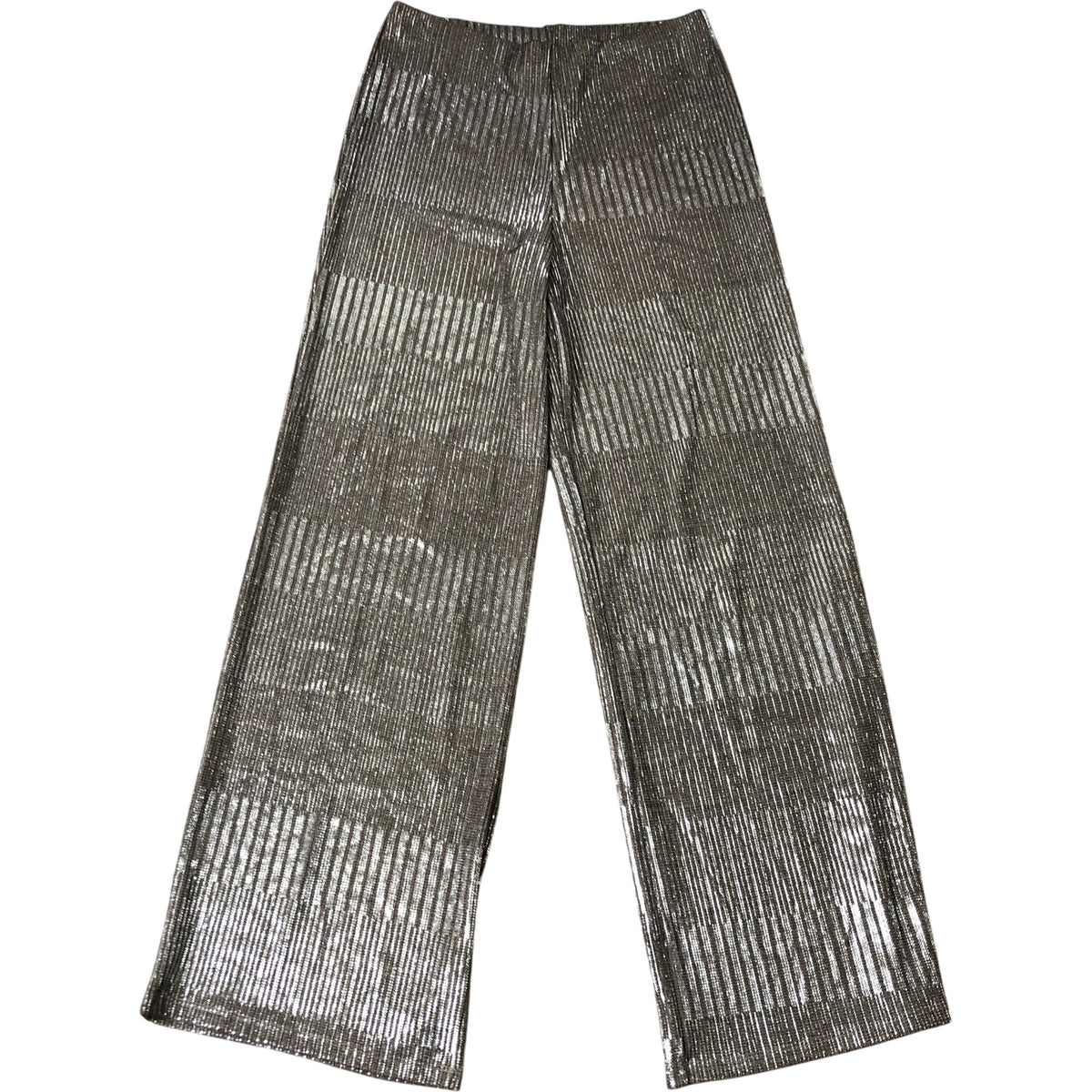 River Island Metallic Wide Leg Trousers Women's Elasticated Waist - Size S