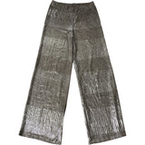 River Island Metallic Wide Leg Trousers Women's Elasticated Waist - Size S