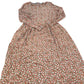 Long Sleeve Dress Size UK 10 Viscose With Floral Print Brown