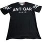 AVANT GARDE PARIS Men's Black T-Shirt White Print Cotton Casual Wear Small