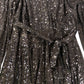 River Island Sequin Dress UK12 Women's Long Sleeve V Neck Party Dress Black