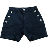 Navy Button Front Chino Shorts Size 8