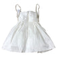 Jarlo Kiki Dress Women's Ivory Ruched Mini Dress with Beaded Straps Size 8