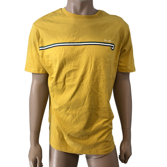 Ben Sherman Large Sunflower Core Stripe Tee Men's Cotton T-Shirt Yellow