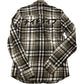 River Island Flannel Shirt XXS Checked Button Up Olive Green