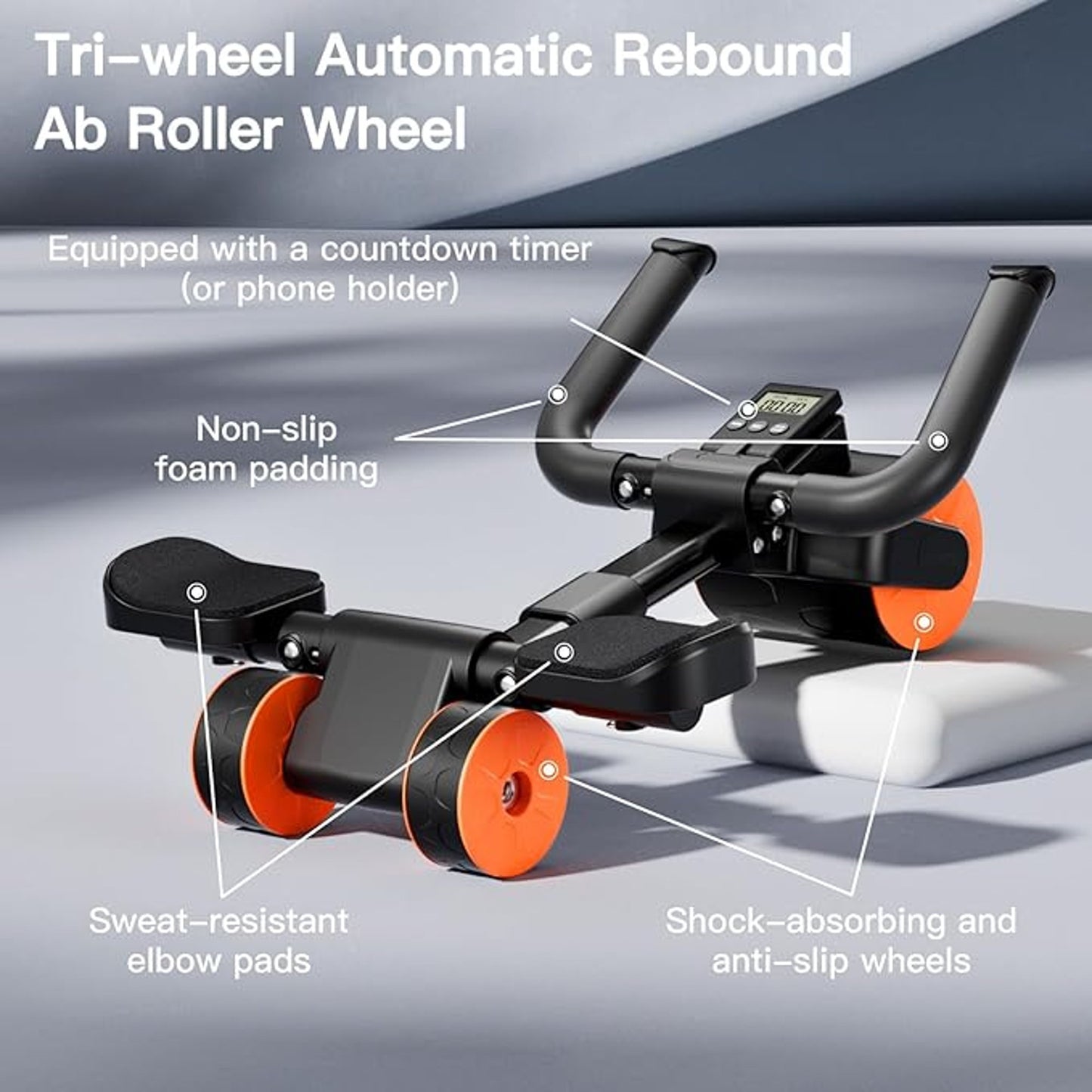 Bn-lei Ab Roller Elbow Support with Mat and Timer