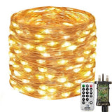 100LED Fairy Lights Warm White Remote Control String Lights Dimmable