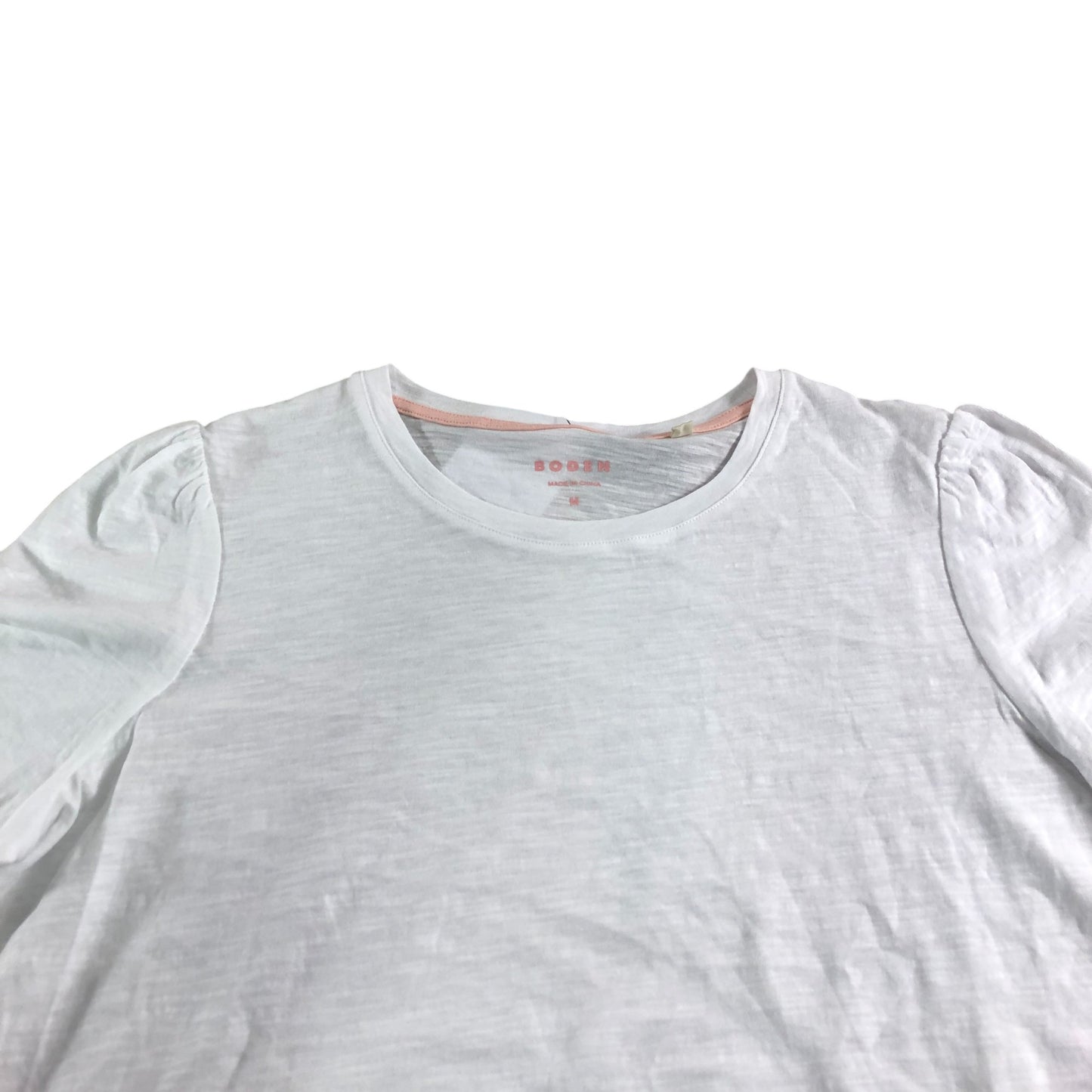 Boden White T-Shirt Women's Short Sleeve Cotton Casual Top UK12