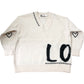 Cream Wool Blend Graphic Love Jumper Size S