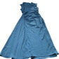 River Island Long Evening Dress Size 10 Women's Elegant Pleated Polyester Blue