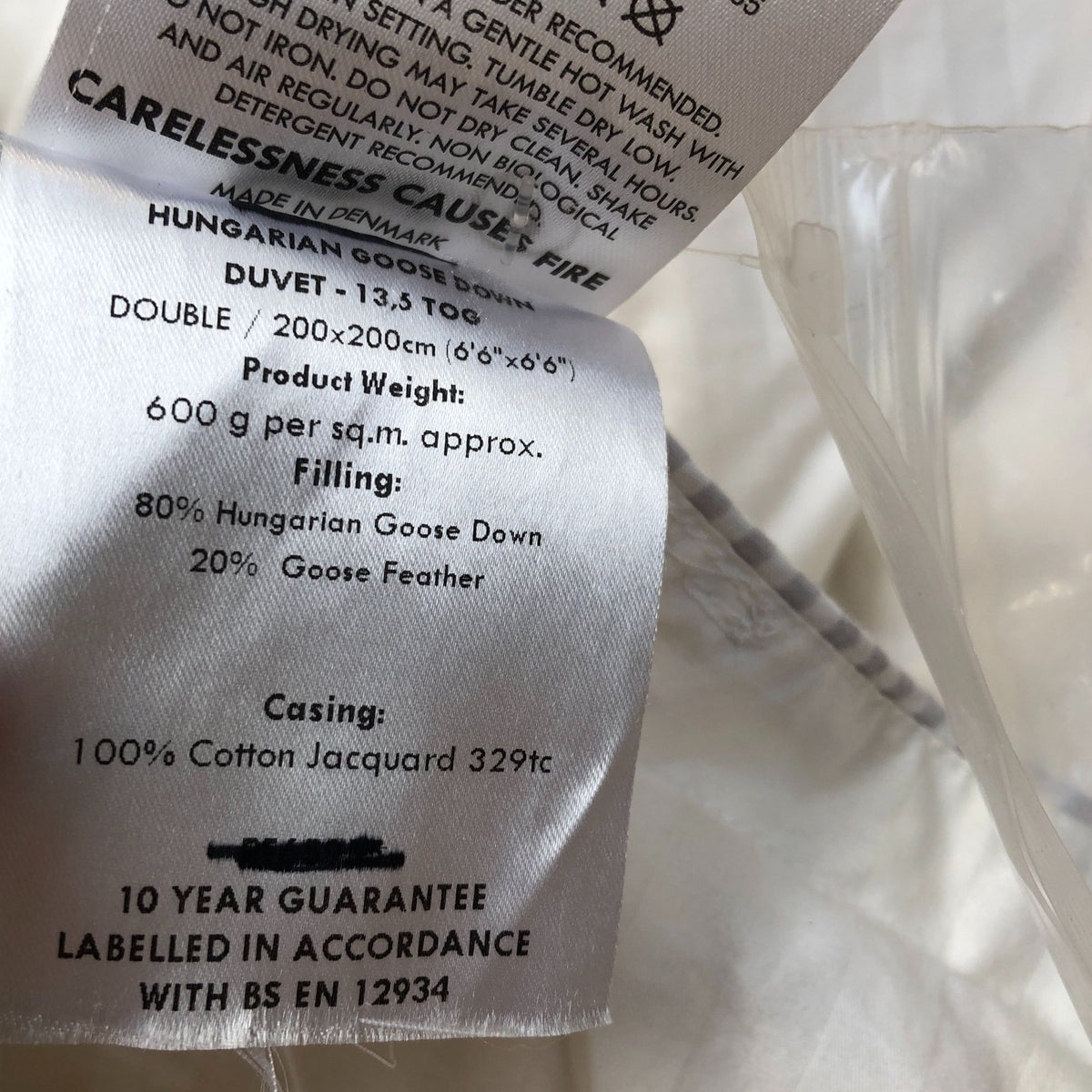 Hungarian Goose Down Double Duvet 13.5 Tog Soft Cotton Jacquard