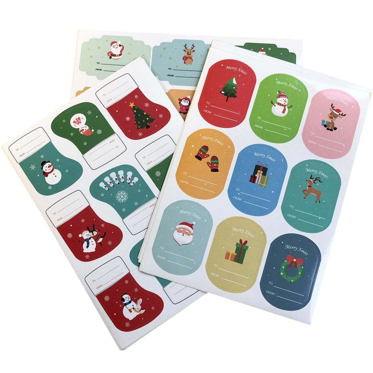 Christmas Gift Tag Stickers 120 Pieces 16 Sheets