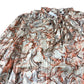 Branded Marble Print Tie Neck Blouse - Size 6