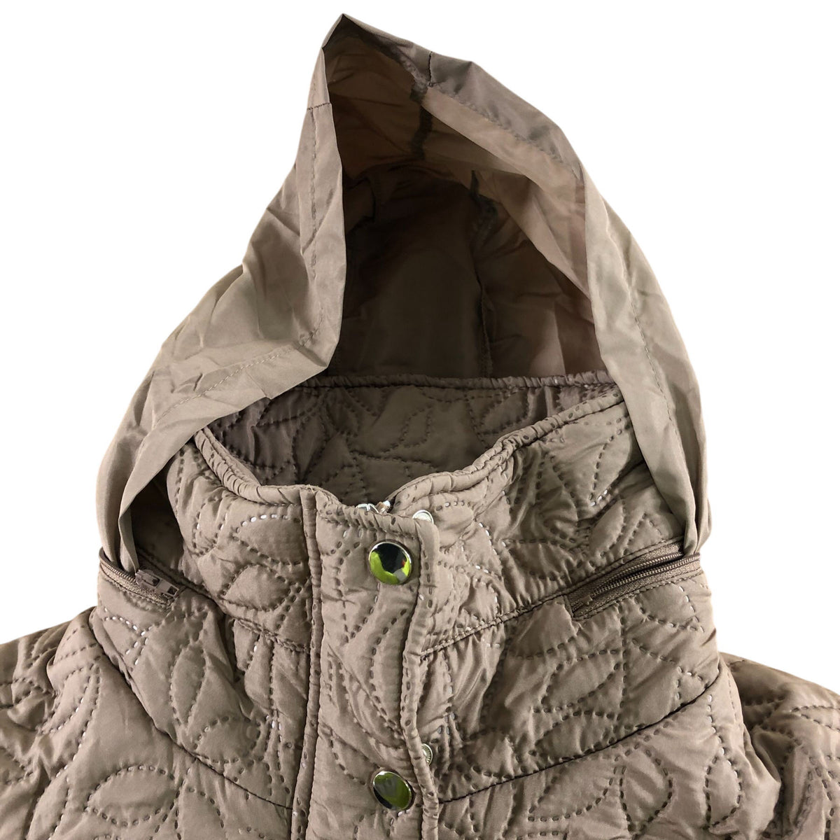 Quilted Coat UK20 Women's Taupe Long Sleeve Hooded