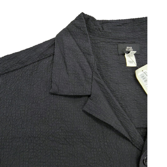 River Island Year Of The Snake Shirt UK XL Men's Short Sleeve Black Casual