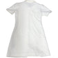 River Island Girls Dress 5-6 Years White Textured Short Sleeve Button Up