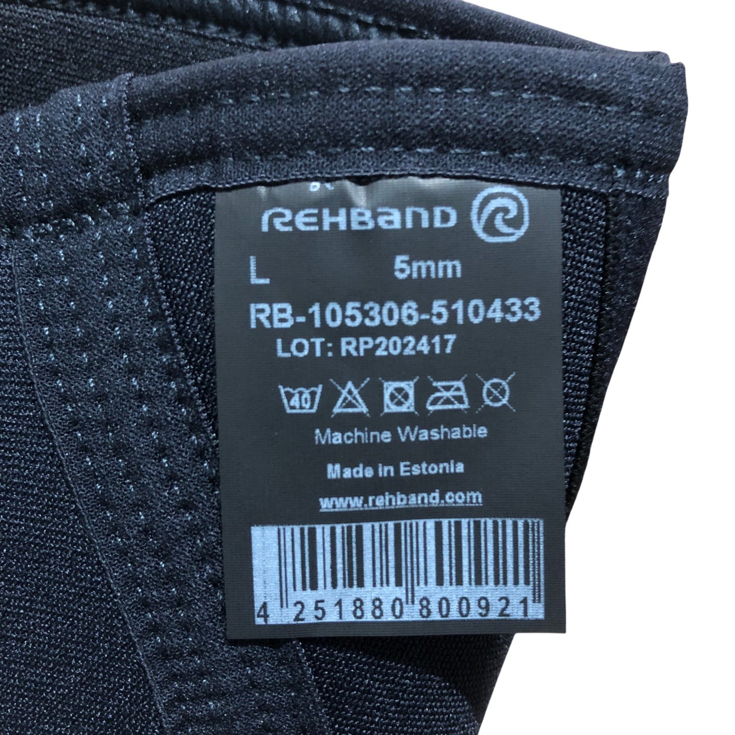 REHBAND RX Knee Sleeve 5mm Large Black Pair Support Brace Comfortable Fit